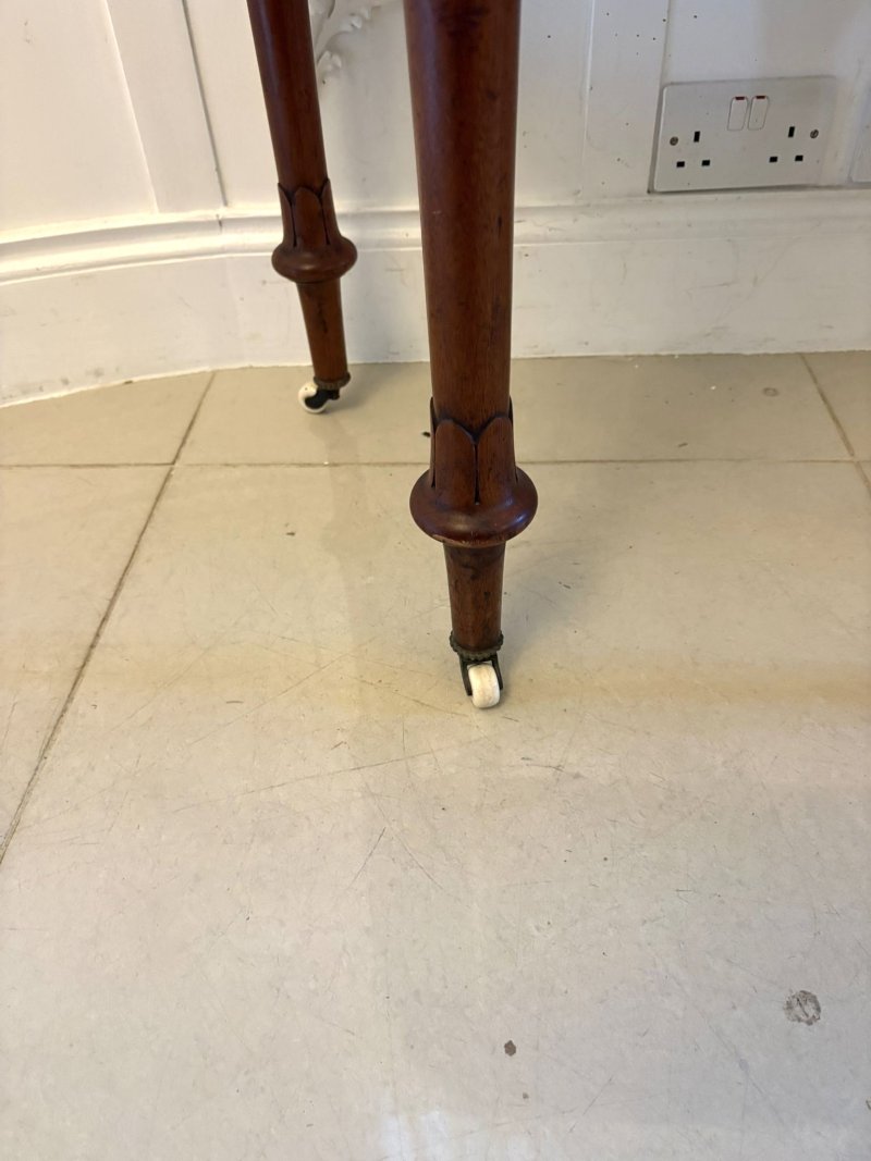 Antique Victorian Burr Walnut Card Console Table with Ormolu Mounts and Inlay - Image 16